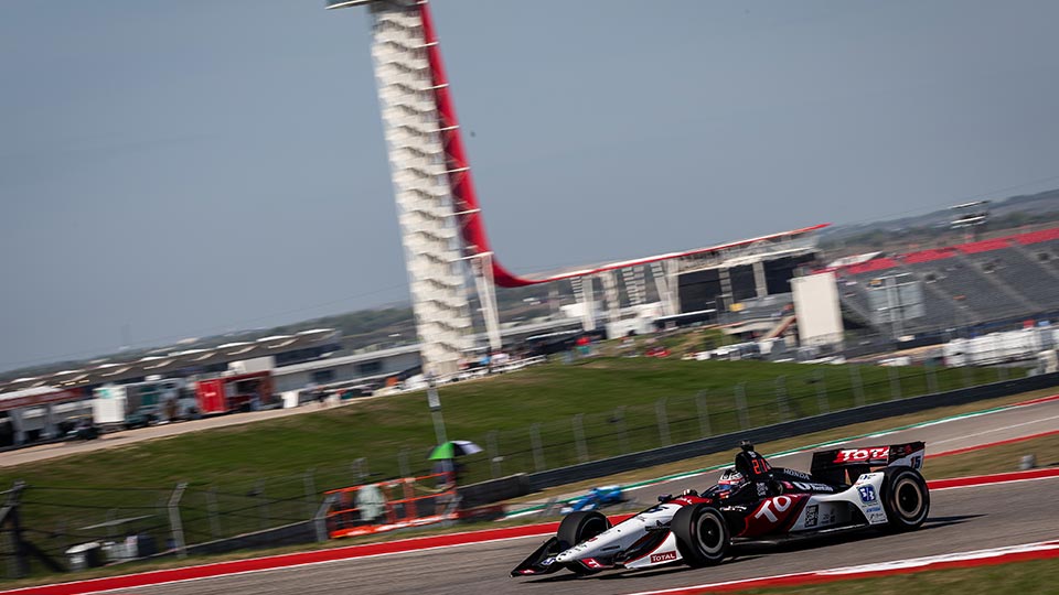 Graham Rahal practices on the Circuit of the Americas