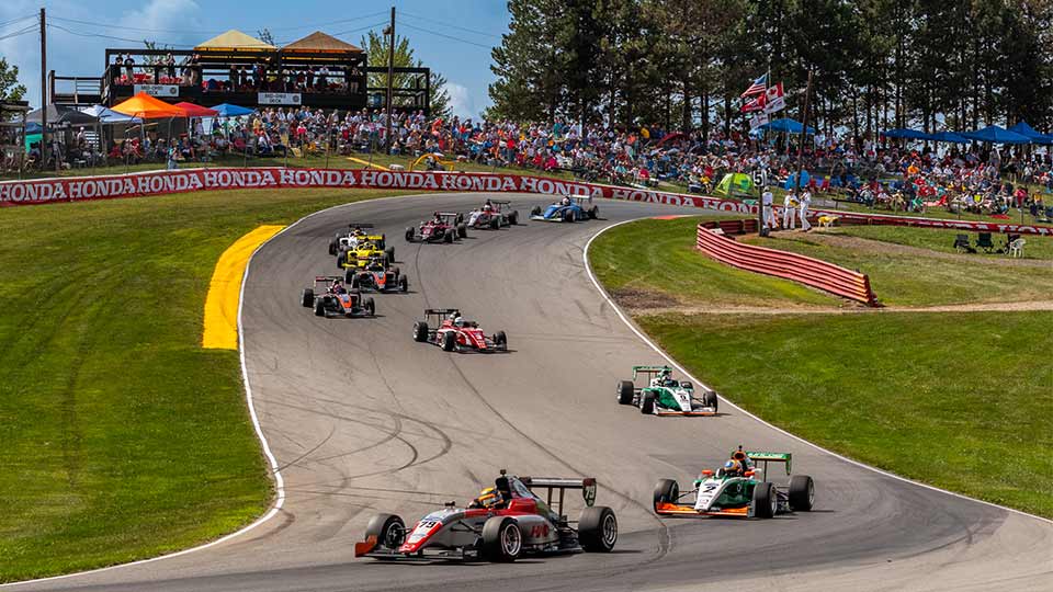 Road to Indy Cars race through the esses